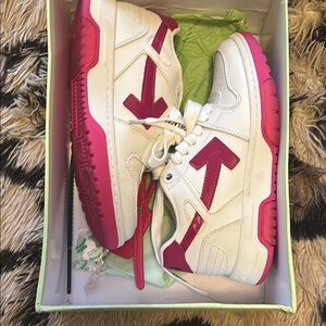 White and Pink Sneakers